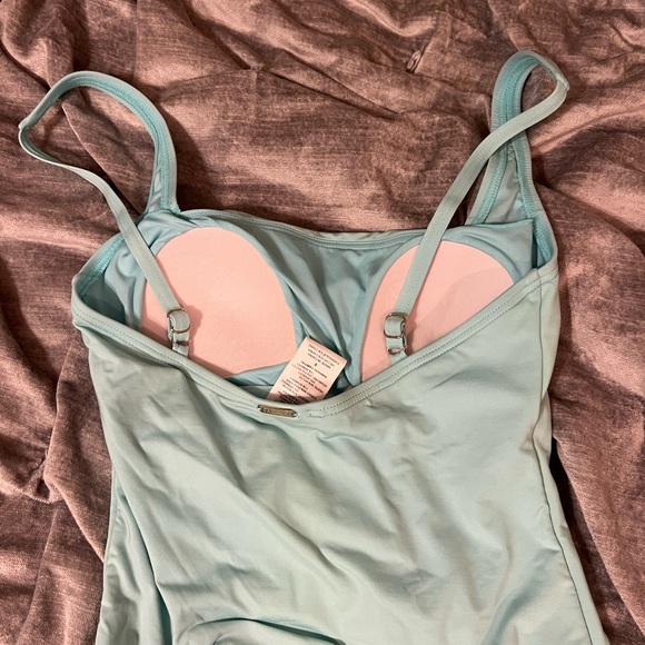 Blue Ruched tummy control Calvin Klein swim / bathing suit size 6 - Picture 9 of 16